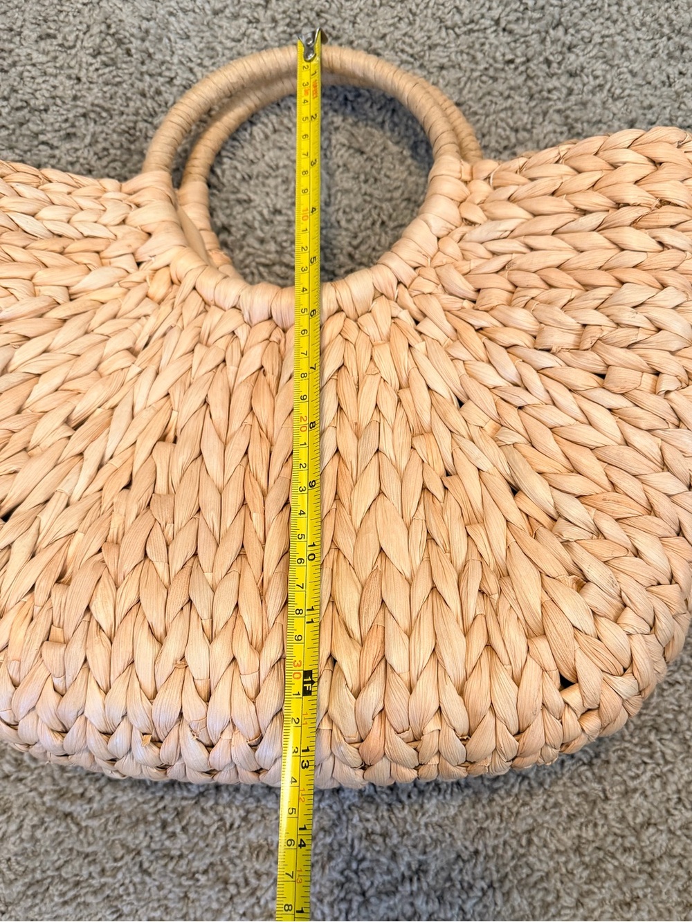 Woven Straw Tote Bag - Natural Tan - Picture 5 of 7